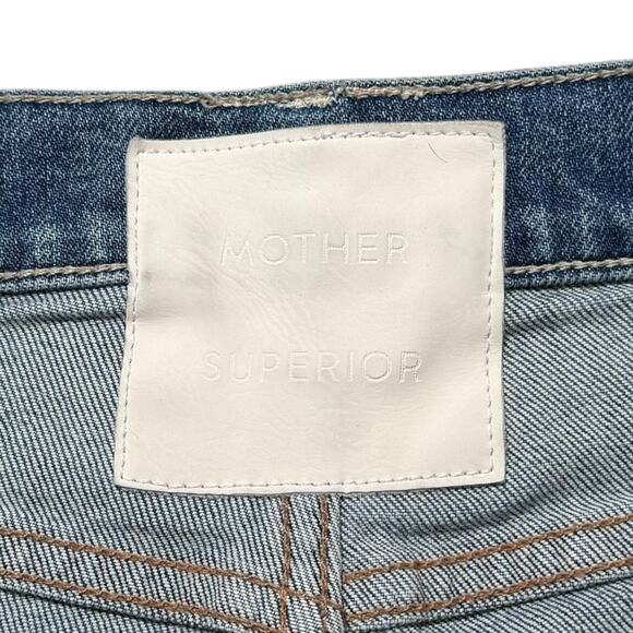 MOTHER SUPERIOR Tomcat Jeans High Rise Ankle Length Button Fly Blue 28” Waist - Picture 4 of 15
